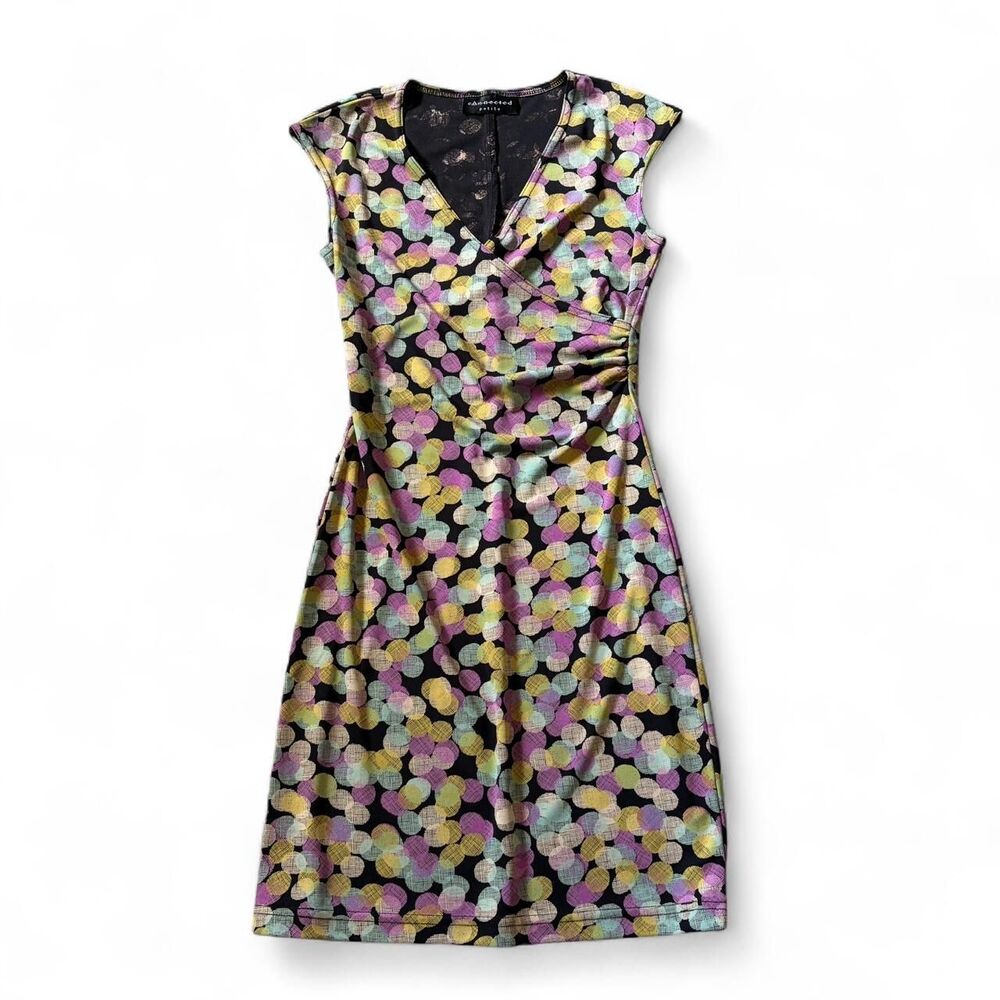 Connected multicoloured polka dot dress with a tie waist.‎ Size: S